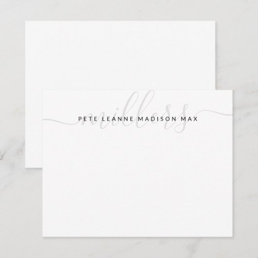 Modelformulier familienaam notitiekaartje (Voorkant / Achterkant)