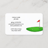 Modelformulier voor de werkkaart van de Golfclub Visitekaartje (Achterkant)