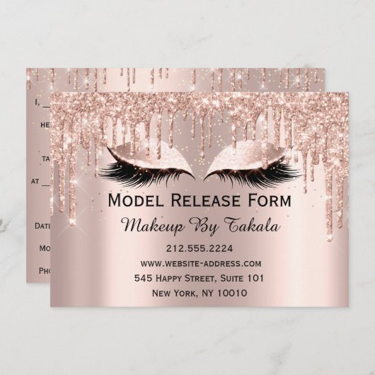 Modelformulier Vrijgave maken Kunstmatige Roos mak Kaart (Voorkant / Achterkant)