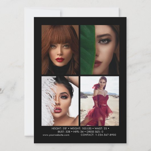 Modellen Actief Comp Kaart 5 Foto zwart (Achterkant)