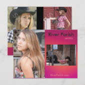 Modellen Actors Headshot Zed/Comp-kaart Briefkaart (Voorkant / Achterkant)