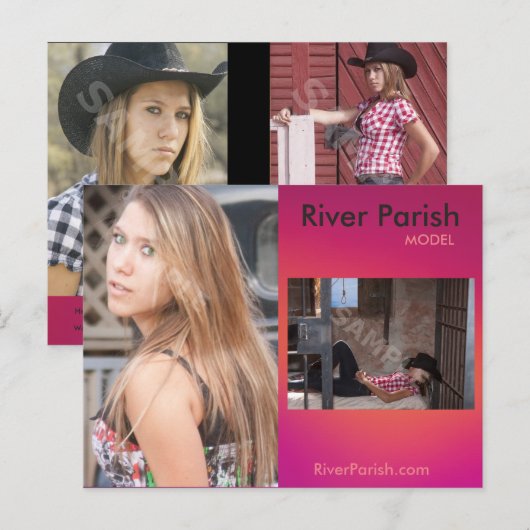 Modellen Actors Headshot Zed/Comp-kaart Briefkaart (Voorkant / Achterkant)