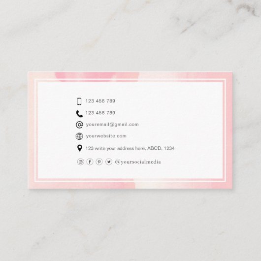 Modellen actrice-prestaties stijlvolle abstracte f visitekaartje (Achterkant)