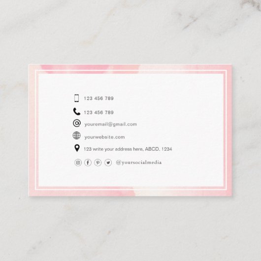 Modellen actrice-prestaties stijlvolle abstracte f visitekaartje (Achterkant)