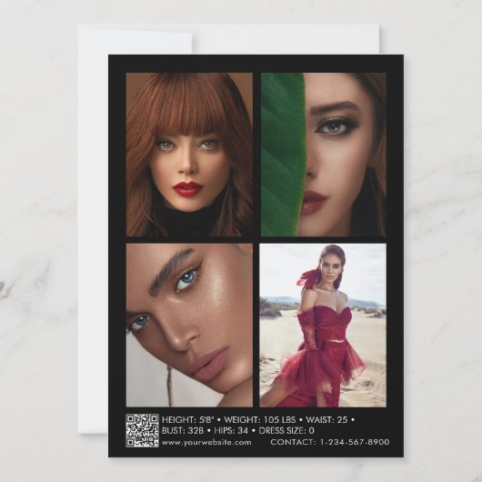 Modellen Comp Kaart 5 Foto QR-code Composite Black (Achterkant)