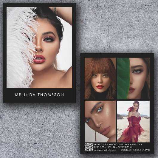 Modellen Comp Kaart 5 Foto QR-code Composite Black