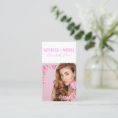 Modellen en Acteurs Headshot Foto Faux Pink Lijst Visitekaartje (Staand voorkant)