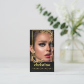 Modellen en Acteurs Modern Headshot Faux Gold Lijs Visitekaartje (Staand voorkant)