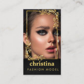 Modellen en Acteurs Modern Headshot Faux Gold Lijs Visitekaartje (Voorkant)