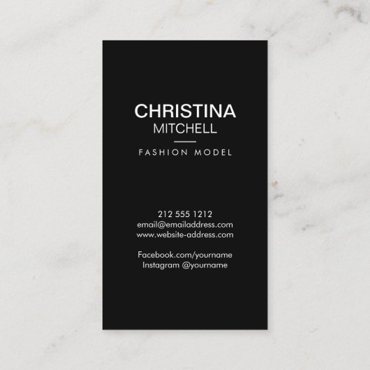 Modellen en Acteurs Modern Headshot Faux Gold Lijs Visitekaartje (Achterkant)