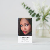 Modellen en Acteurs Modern Headshot Faux Gold Lijs Visitekaartje (Staand voorkant)