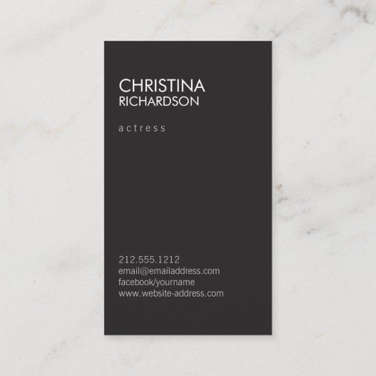 Modellen en acteurs Modern Headshot II Visitekaartje (Achterkant)