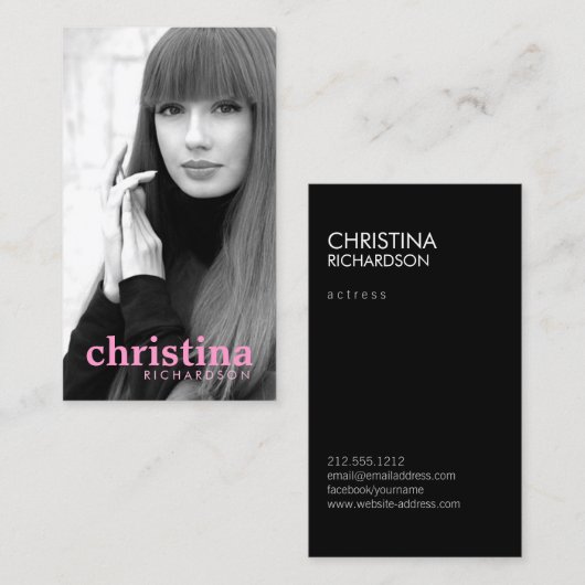 Modellen en acteurs Modern Headshot III Visitekaartje (Voorkant / Achterkant)