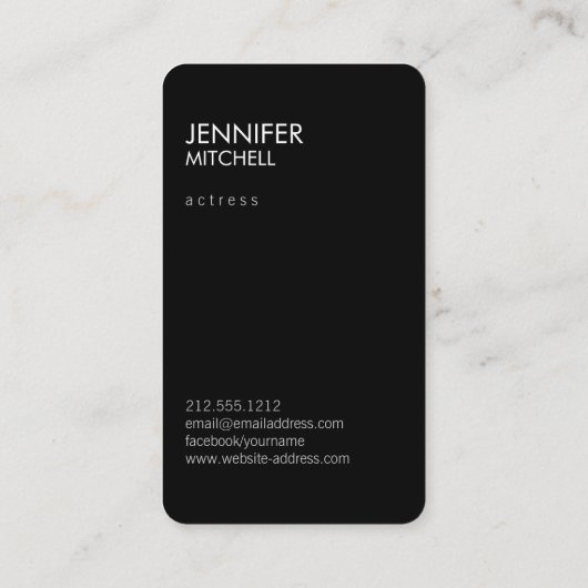 Modellen en acteurs Modern Headshot V Visitekaartje (Achterkant)