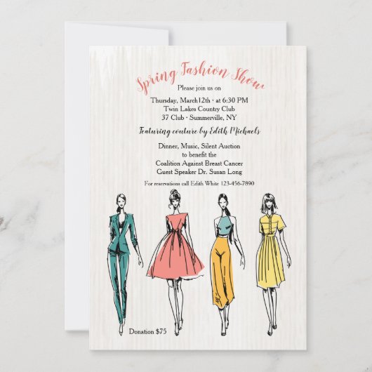Modellen mode show uitnodiging (Voorkant)