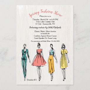 Modellen mode show uitnodiging