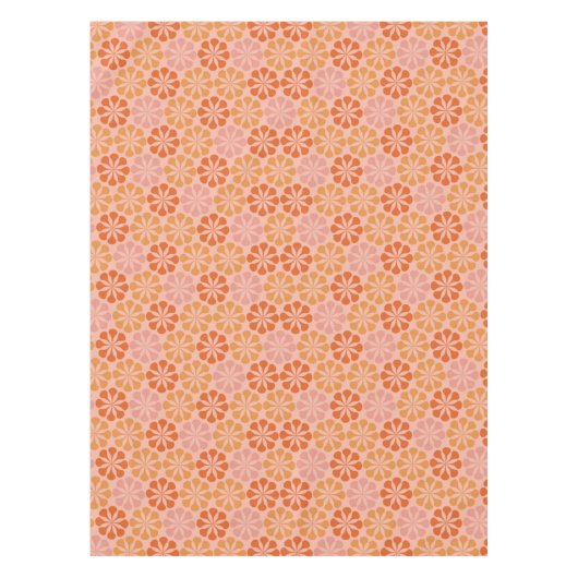 Modellen van modebloemen (roze en oranje) tafelkleed (Voorkant)
