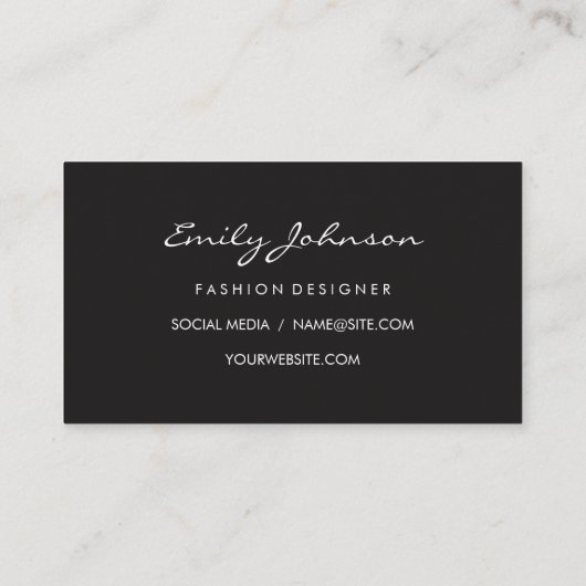 Modellen Visitekaartje (Achterkant)