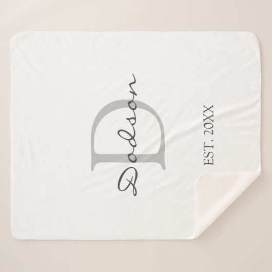 Modellen voor modern grafisch script: wit grijs mo sherpa deken (Voorkant (horizontaal))