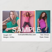 Modellen voor Zed-Kaart - Actors Headshots Flyer (Achterkant)