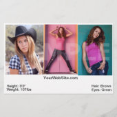 Modellen voor Zed-Kaart - Actors Headshots Flyer (Achterkant)