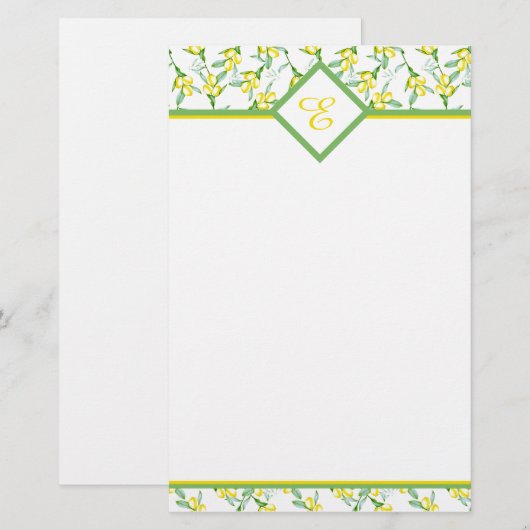 Modellenmonogram Briefpapier (Voorkant / Achterkant)