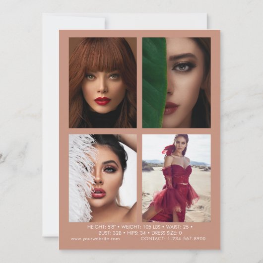 Modelleren Actief Comp Kaart 5 Foto Beige (Achterkant)