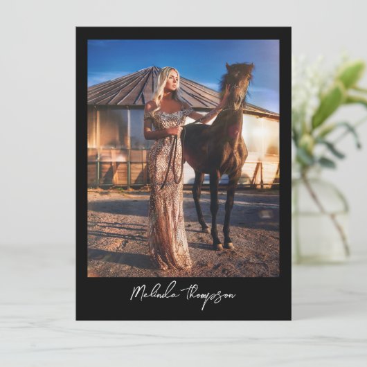 Modelleren Actief Comp Kaart 5 Foto Script Black (Staand voorkant)