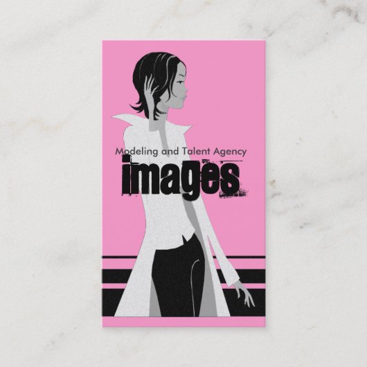 Modelleren en Talent Agency Visitekaartjes {Roze} (Voorkant)