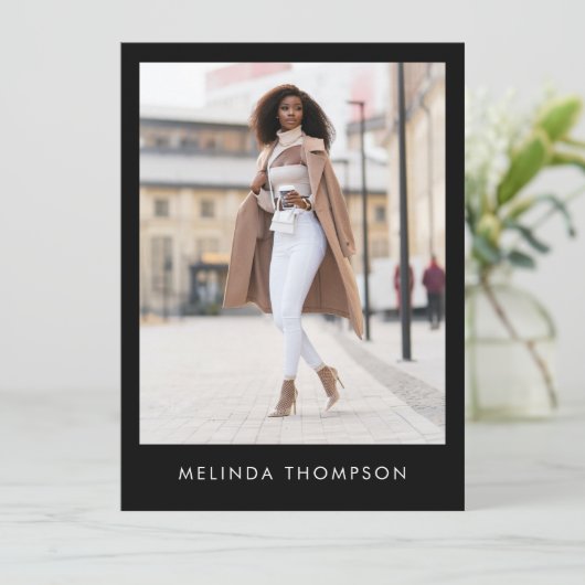 Modellerende Actor Comp Kaart 5 Foto QR Code Black (Staand voorkant)