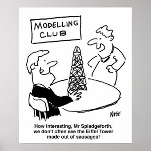 Modellering Club Eiffel Tower gemaakt van worst Poster