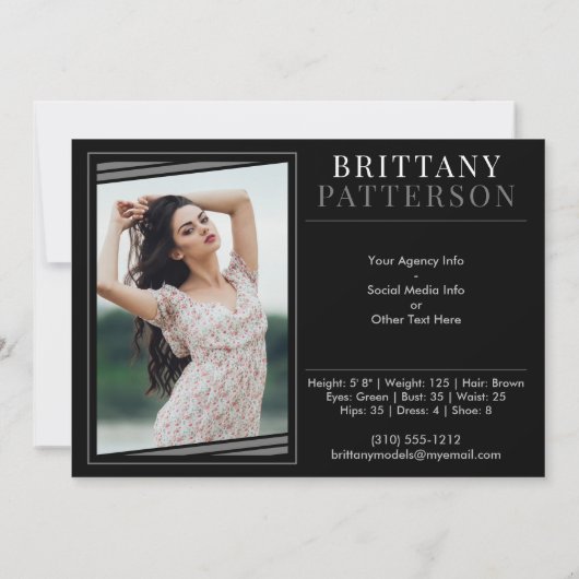 Modellering Comp Kaart | 2 Foto 2 Sided 5x7 (Achterkant)