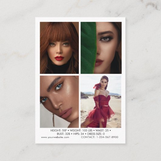 Modellering Comp Kaart 5 Foto QR Code Kaart Visitekaartje (Achterkant)