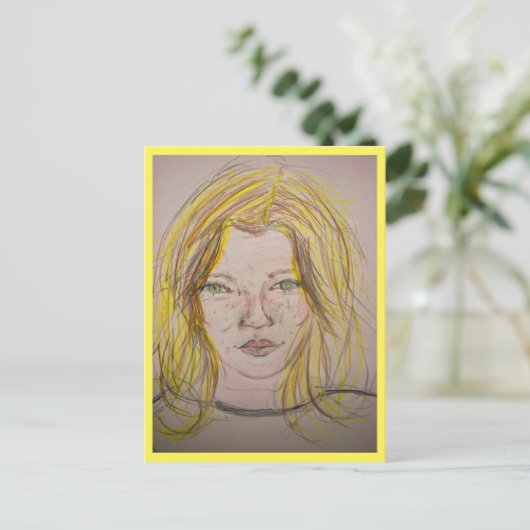 modelmeisje briefkaart (Staand voorkant)