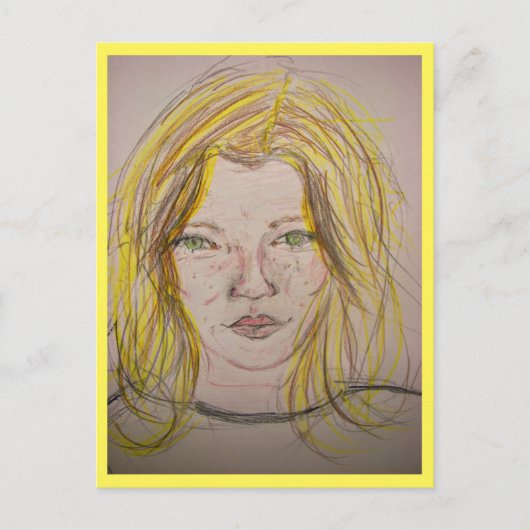 modelmeisje briefkaart (Voorkant)