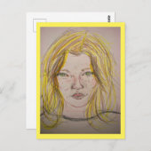 modelmeisje briefkaart (Voorkant / Achterkant)