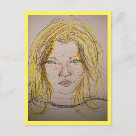 modelmeisje briefkaart (Voorkant)