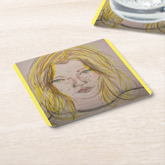 modelmeisje kartonnen onderzetters (Schuin)