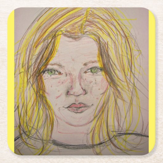 modelmeisje kartonnen onderzetters (Voorkant)