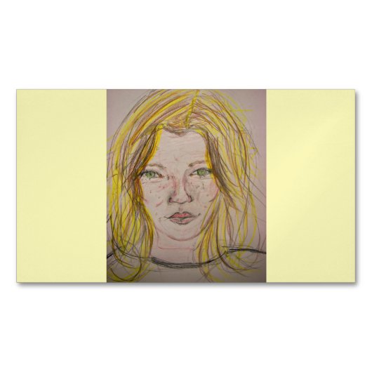 modelmeisje magnetisch visitekaartje (Voorkant)