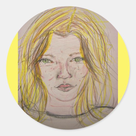 modelmeisje ronde sticker (Voorkant)