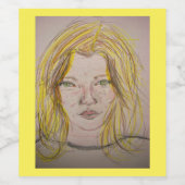 modelmeisje wijn etiket (Enkel label)