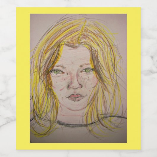 modelmeisje wijn etiket (Enkel label)