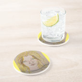 modelmeisje zandsteen onderzetter (Zijkant)