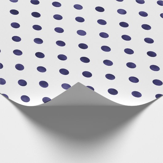 Modelmonogram chroomblauwe en witte poka dots cadeaupapier (Hoek)