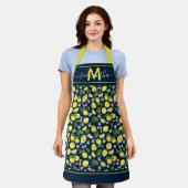 Modelmonogram van het moderne Citrus Lemons Patter Schort (Gedragen)
