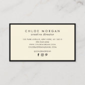 Modelmonogram voor ondertekening van modern zwart  visitekaartje (Achterkant)