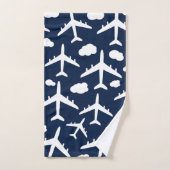 Modelontwerp van het zwarte vliegende vliegtuig bad handdoek (Handdoek)