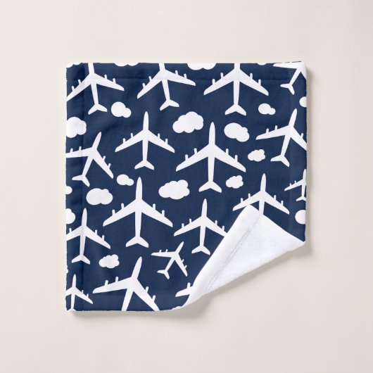 Modelontwerp van het zwarte vliegende vliegtuig bad handdoek (Wasdoekje)