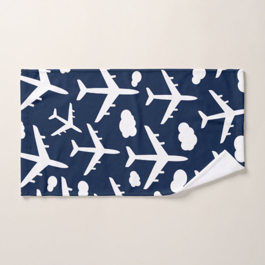 Modelontwerp van het zwarte vliegende vliegtuig bad handdoek (Handdoek)